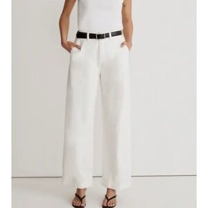 Madewell The Harlow Wide-Leg Trouser Jean Women 27 Ivory Granolagirl Minimalist